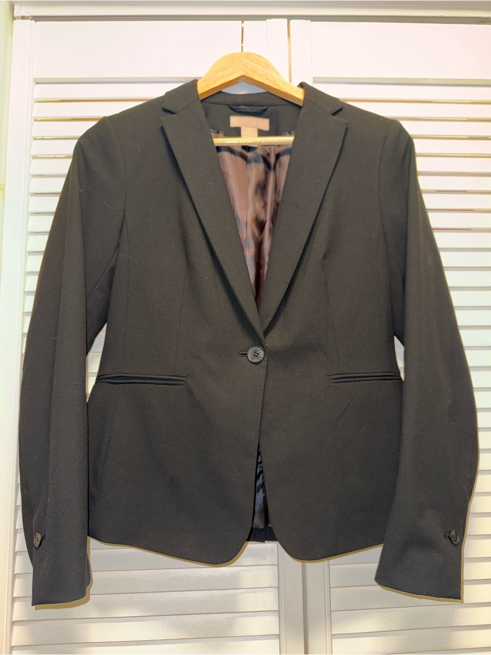 H&M Black Single-Button Tailored Blazer
